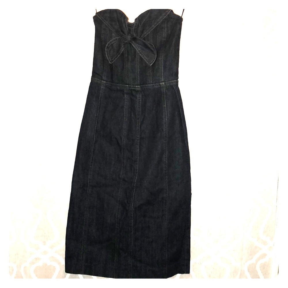 Strapless jeans dress